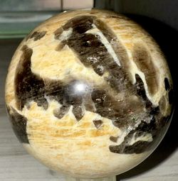 Moonstone Sphere – 1 lb – Golden/Smoky Pattern – Excellent Condition