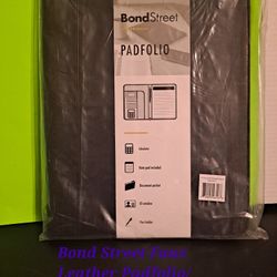 Bond Street Faux Leather Padfolio/Notepad, Black (Wrc5040Bs)-$20.00