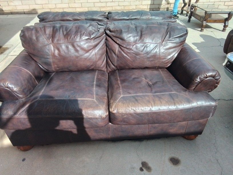 Leather Loveseat