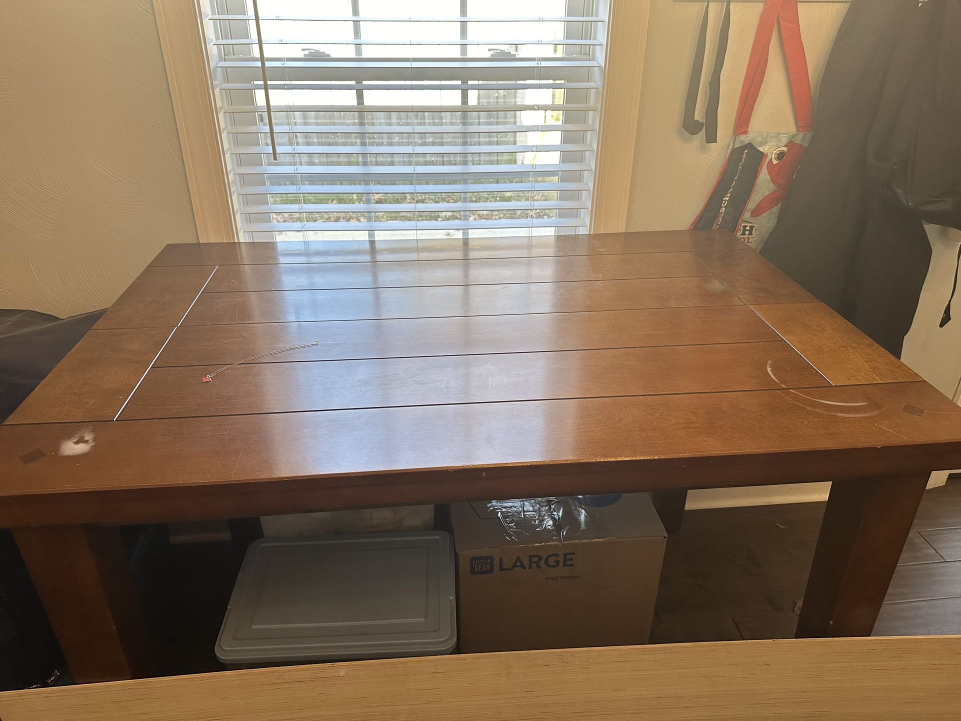 Wooden table With Leaf- Seats 6 Comfortably