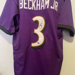 Odell Beckham Jr. Autographed Ravens Purple Custom Jersey Beckett Witnessed