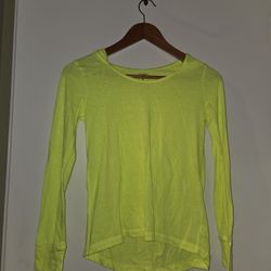 Girls Zella Neon Yellow Shirt With Hood, Size 14/16