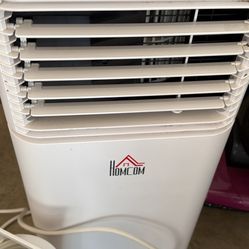 Used HOMCOM 8000 BTU Mobile Air Conditioner for Cooling and Dehumidifying, Remote Control, 24H Timer, LED Display, White