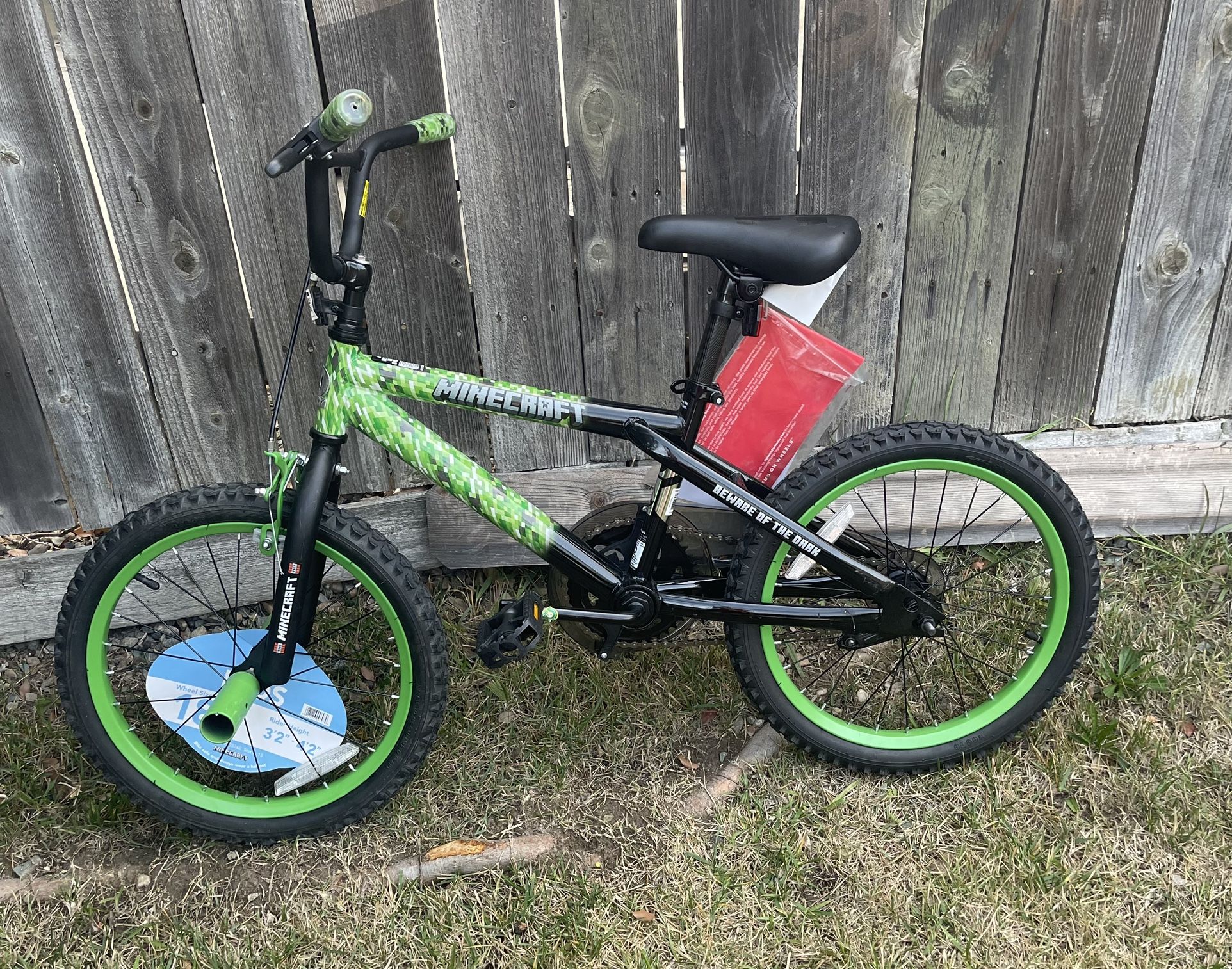 New 18" Dynacraft Minecraft Unisex BMX Bike