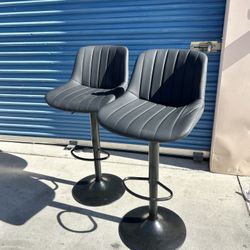 Modern Bar Stools Set of 2 – Adjustable Swivel Bar Chairs
