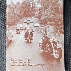 Hard-to-find official 2002 Membership Roster/Directory for the Antique Motorcycle Club of AVINTAGE 2002 AMCA Antique Motorcycle Club Membership Roster
