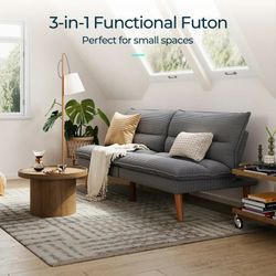 71" W Corduroy Convertible Futon Sofa Bed