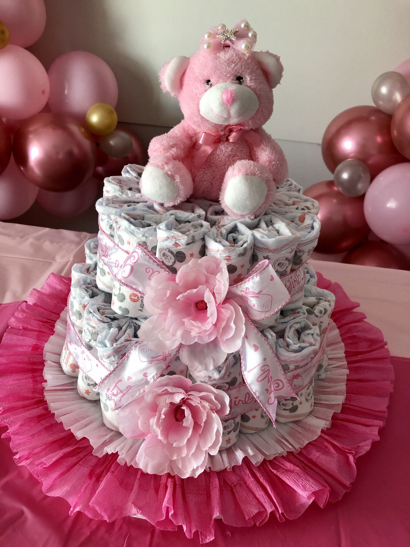 Baby Girl Diaper Cake