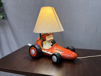Vintage Red Race Car Table Lamp