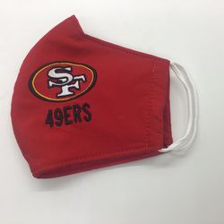 NFL SF 49er’s Embroidered Reusable Face Mask Mesh Lining Washable