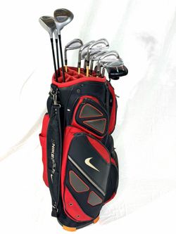 LH Yonex Forged Golf Club Iron Set w/ Mizuno Driver Woods Putter & Nike Cart Bag | Stiff Flex Left Hand