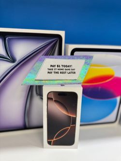 Apple iPhone 16 Pro- Pay $5 DOWN AVAILABLE - NO CREDIT NEEDED