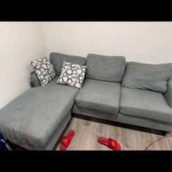 L-shaped couch and recliner