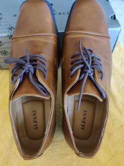 NEW Alfani Men's Tan Leather Oxford Dress Shoes
