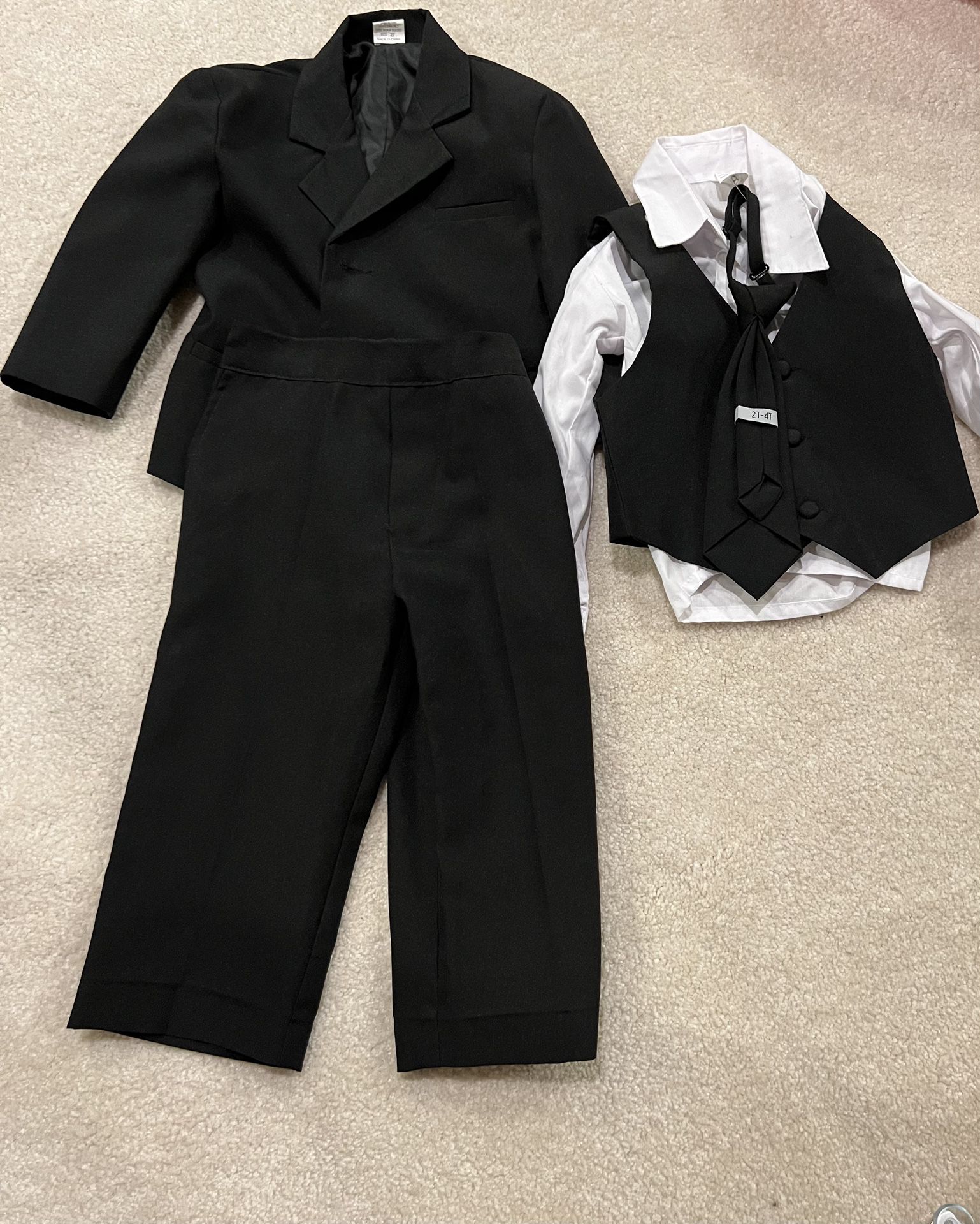 Kids Size 2 Black Four Piece Suit