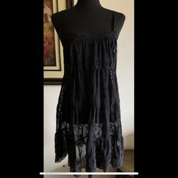 Intimately Free People Sheer Black Lace Dress Size Medium 