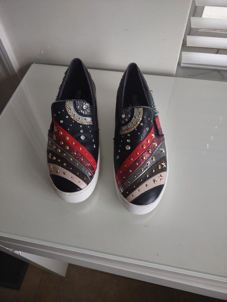 Michael Kors Trent Slip On Shoes. Embellished Studded Loafer Women's Shoes Size: 7.5 $25