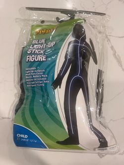 Blue Light Up Stick Figure Halloween Costume