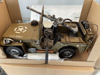 1940 Army Jeep Model With Machine Gun