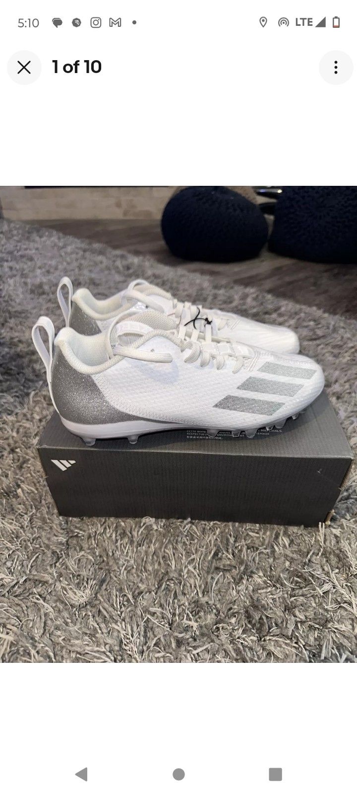 Adizero Spark Football Cleats Size Youth New