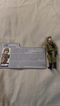 Vintage 1986 G.I. Joe General Hawk Action Figure V2 + File Card ARAH