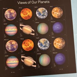 USPS Views of our Planets Forever Stamps Sheet Postage Earth Mars Venus Saturn