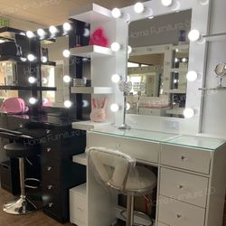 New Vanity Set Mirror LED Lights Makeup Table✨Full Body Mirror 