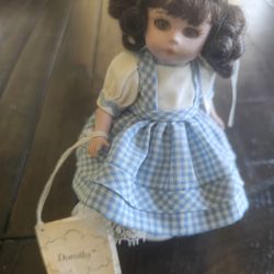 Vintage Madame Alexander Dorothy Blue Eyes Mini Porcelain Collection Doll wStand
