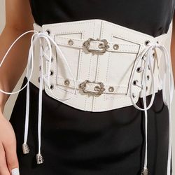 Punk Style Lace Up Wide Belt Goth Gothic Emo Alternative