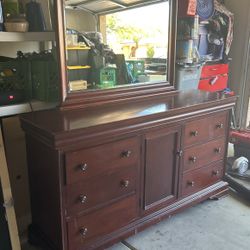 Ashley /dresser, Nightstand ,headboard, Footboard And Rails/ All Heavy Wood 