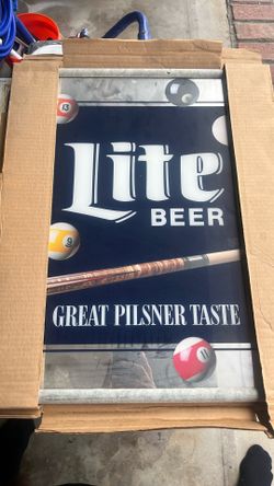 Vintage Miller Lite Pool Billiards Mirror Sign