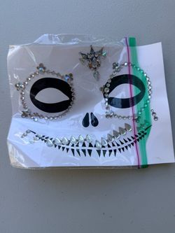 Skeleton Face Gem Sticker Kit $1