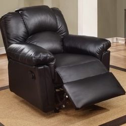 Brand New Black Leather Reclining Chair