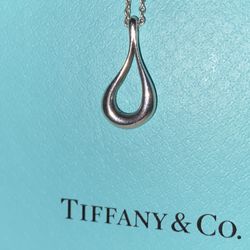 Tiffany & Co Silver Elsa Peretti Open Teardrop Necklace