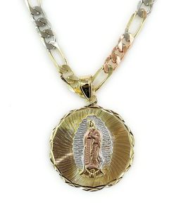 Gold Plated Virgen De Guadalupe Necklace