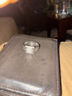 14 kt white gold Square Top Signet Ring