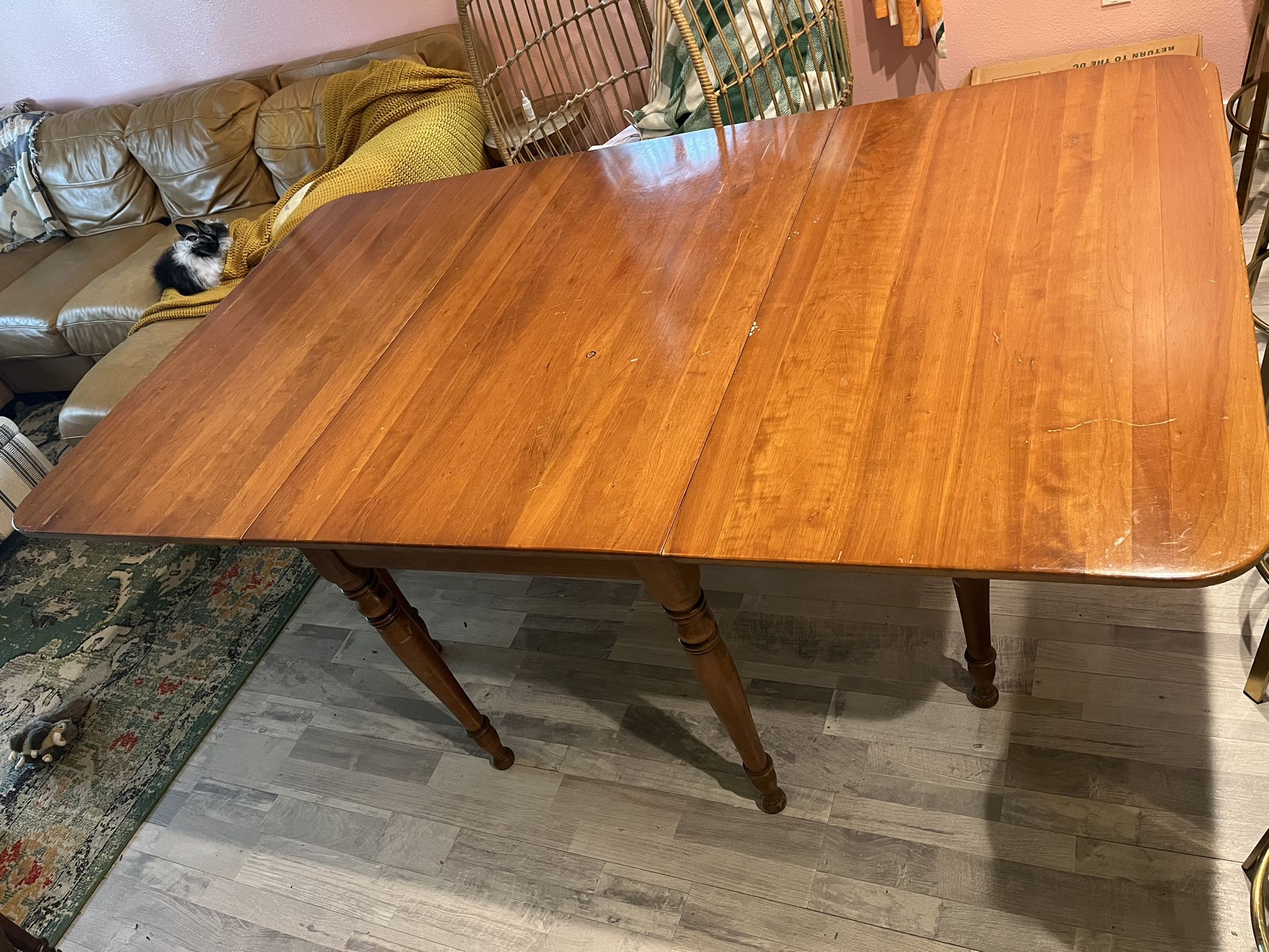 Antique Cherry Wood Folding  Saddleton table
