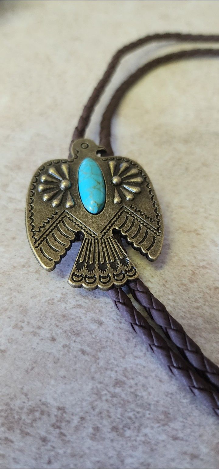 New Eagle Bolo Tie Gold Or Silver SHIPPING AVAILABLE