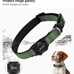 RHXOFYANG Airtag Dog Collar, 100% Waterproof Padded Apple Air Tag Dog Collar with Airtag Holder Case,