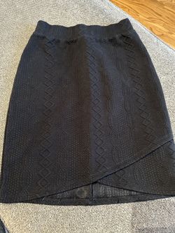 XXS Halogen Cotton Poly Pencil Skirt Black