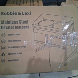 Stainless Steel Elevated Dog Bowlb Brand New 