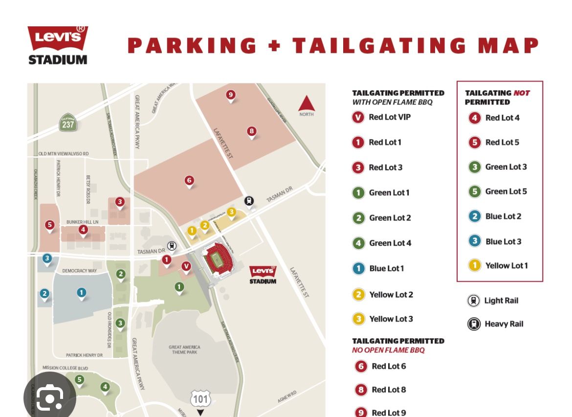 49ers Vs Cardinals Parking , Blue Lot 1