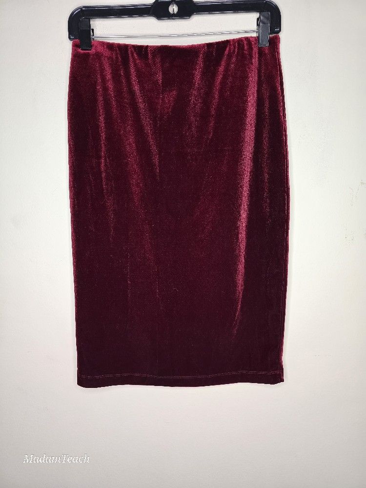 Sanctuary Women's Red Pencil Velvet Skirt Size Small