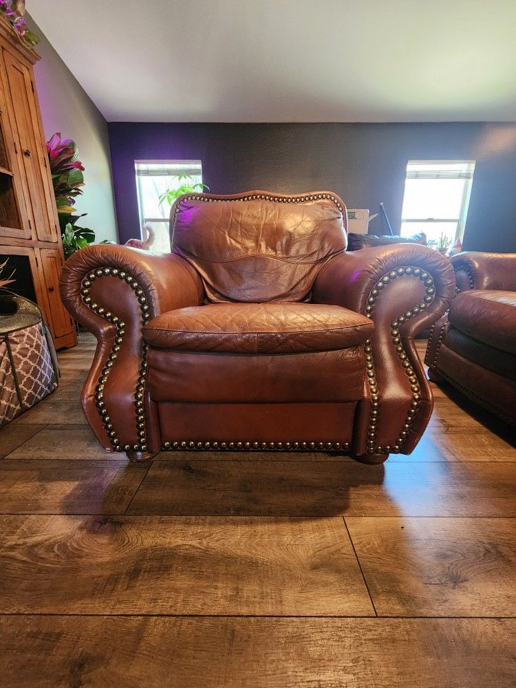 Leather Chair And Ottoman