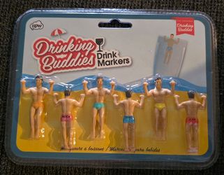 *Brand New* Drinking Buddies Drink Markers Wine Glass Charms Adult Parties Bachelorette Cocktail