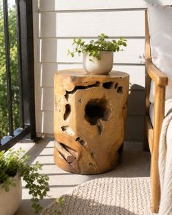 Natural Teak End table