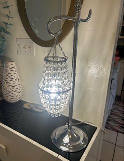 Crystal Chandelier Table Lamp Chrome