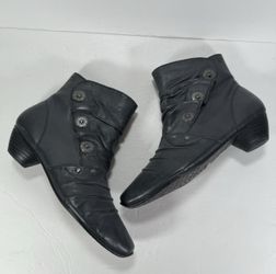 Josef Seibel Tina Gray Leather Ankle Boots Comfort Shoes Women Size 7