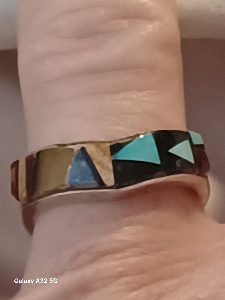 New..DESIGNER 925 Sterling silver Signed Jackson TURQUOISE RING SZ 7