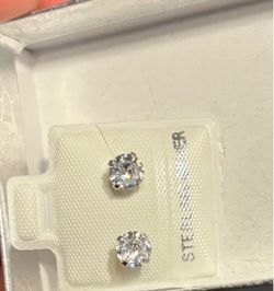 Silver diamond earrings